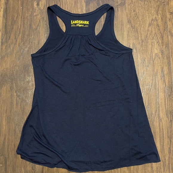 Landshark Beer racer back tank top chest logo drinking shirt Small - Picture 3 of 5